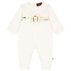 Ivory & Gold Logo Romper, 1, hi-res