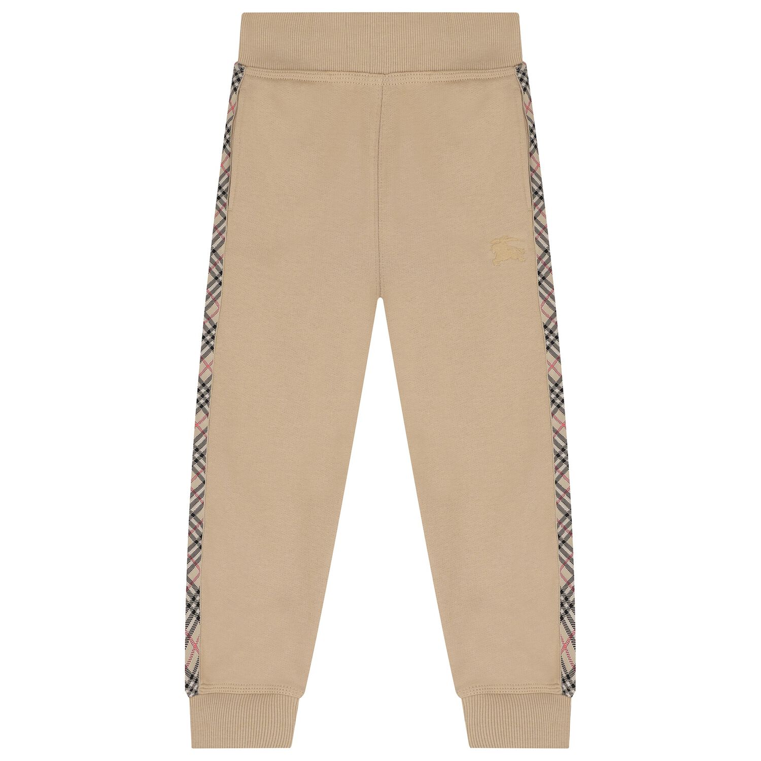 Beige Check Logo Joggers, 1, hi-res image number null