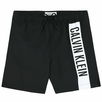 Boys Black Logo Swim Shorts