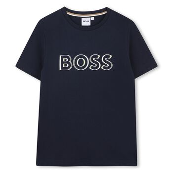Boys Navy Blue Logo T-Shirt