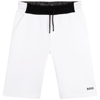Boys White Logo Shorts