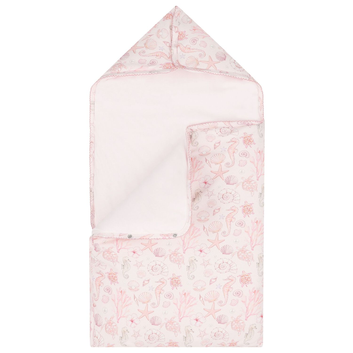 Baby Girls Pink Coral Shells Baby Nest, 1, hi-res