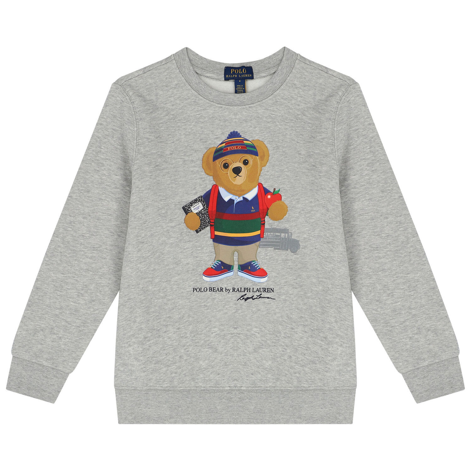 Boys Grey Polo Bear Sweatshirt, 2, hi-res image number null
