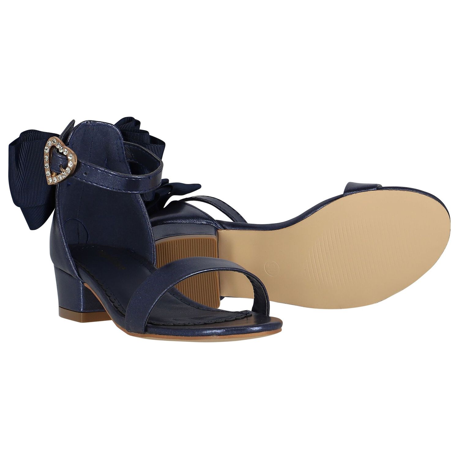 Girls Navy Blue Sandals, 5, hi-res