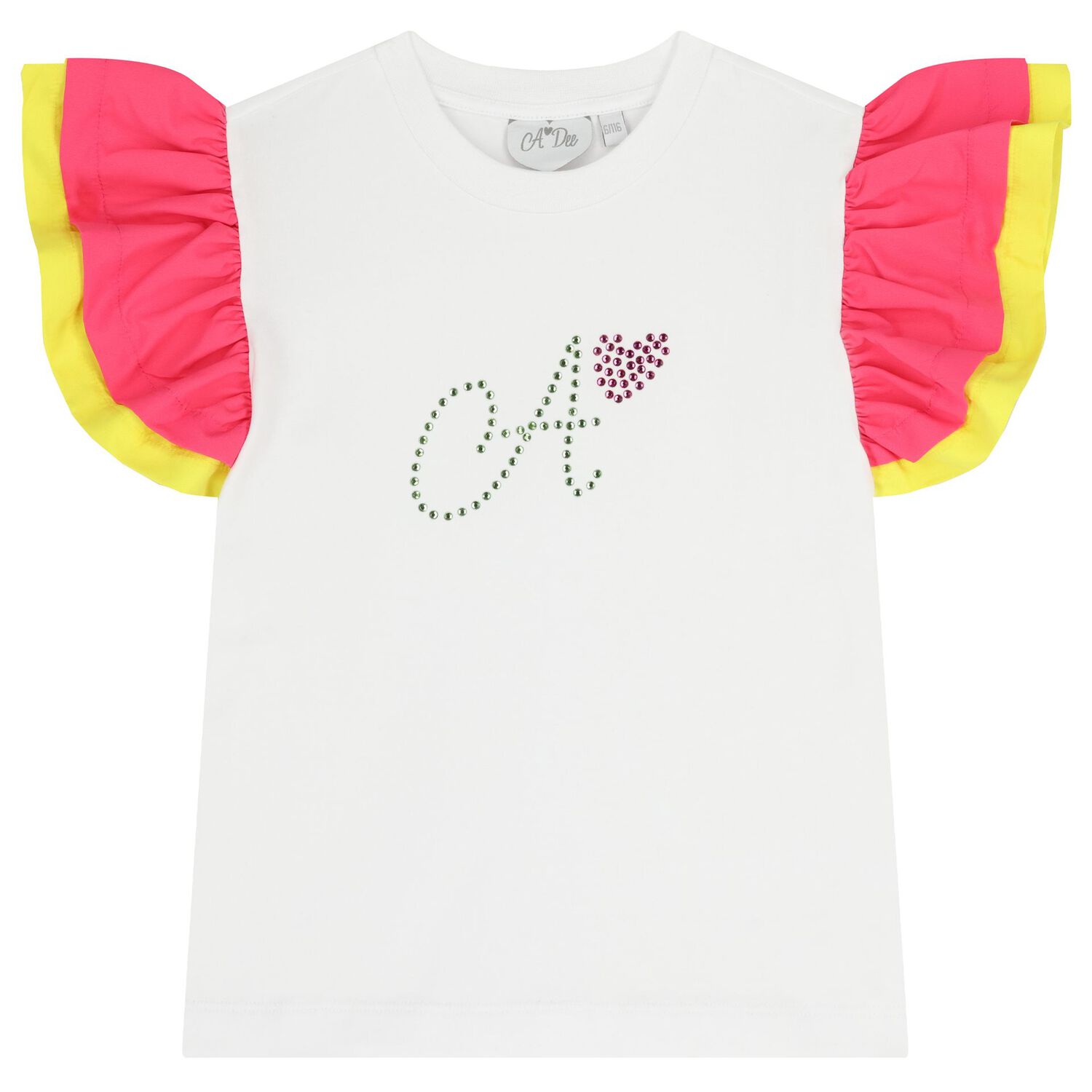 Girls Pink & Green Tiered Skirt Set, 1, hi-res