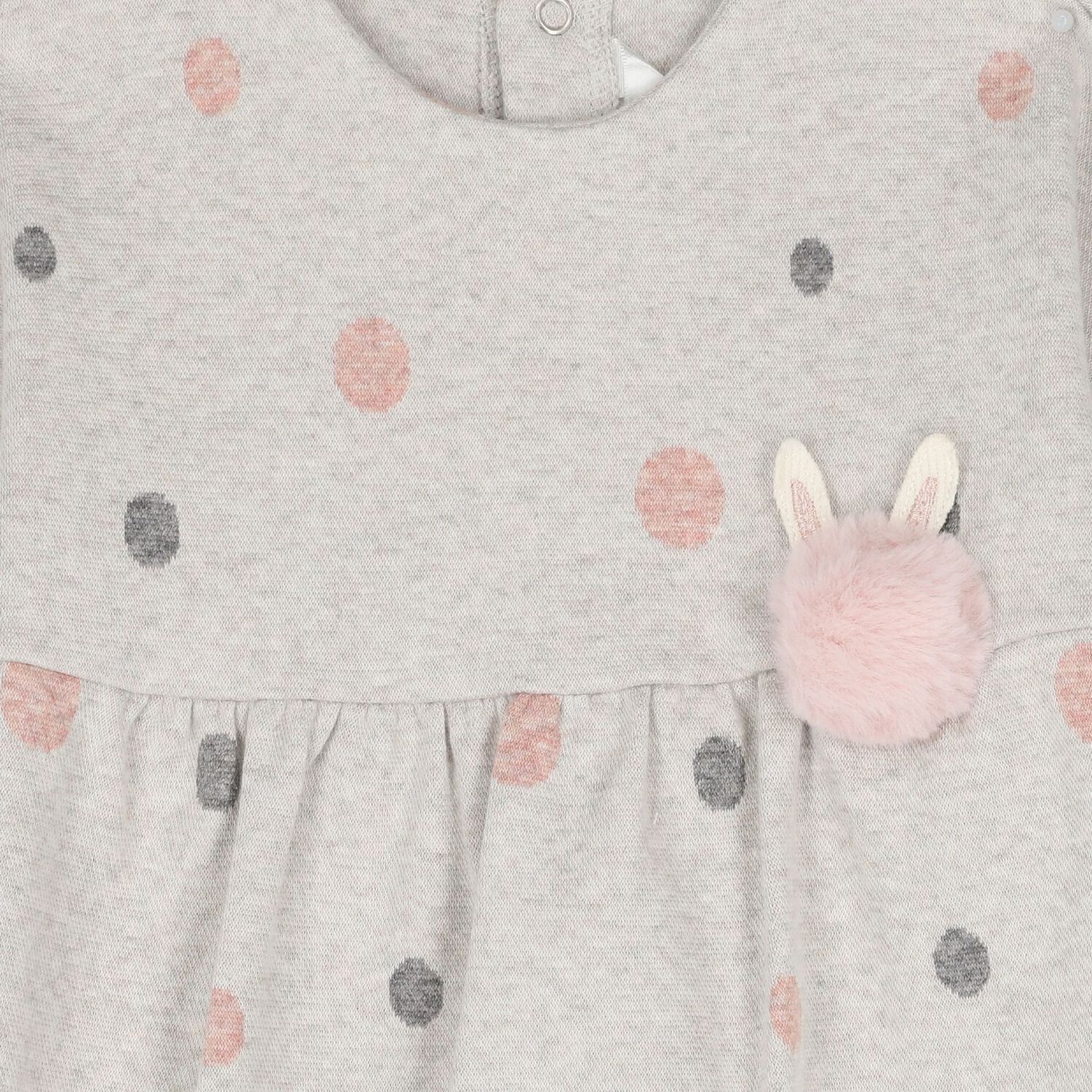 Baby Girls Grey & Pink Romper Set, 1, hi-res