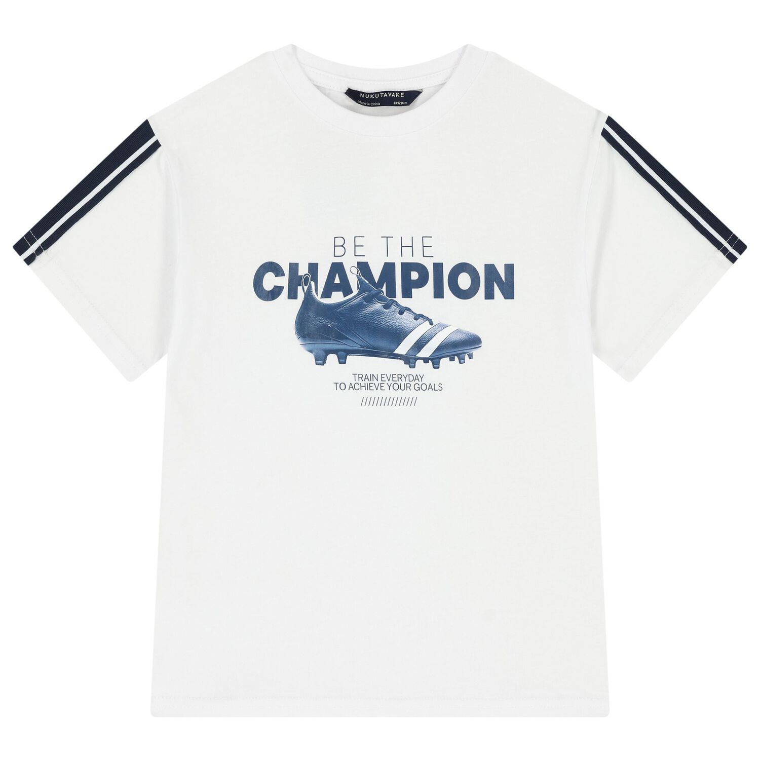 Boys White & Navy Blue Shorts Set, 1, hi-res