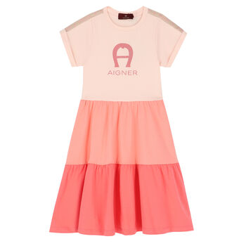 Girls Pink Logo Dress