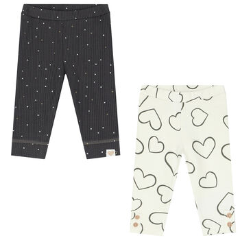 Baby Girls Grey & Ivory Leggings (2 Pack)