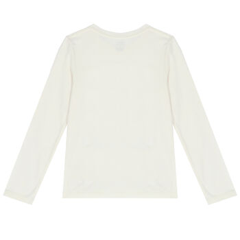 Girls Ivory Logo Long Sleeve Top