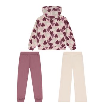 Girls Purple & Ivory Tracksuit ( 3 Piece )