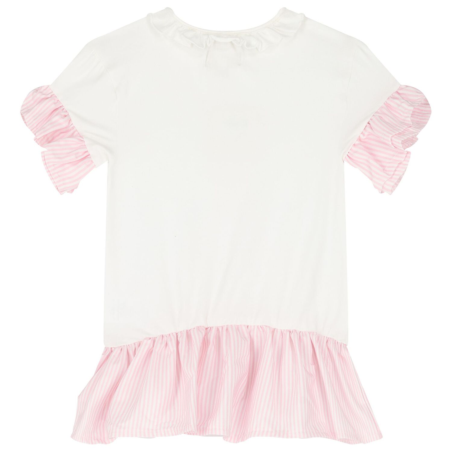 طقم بنطلون ليغينغز باللون الأبيض والوردي للبنات, 1, hi-res image number null