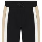 Boys Black & Beige Striped Joggers, 1, hi-res
