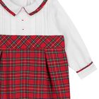 Baby Boys White & Red Tartan Romper, 1, hi-res