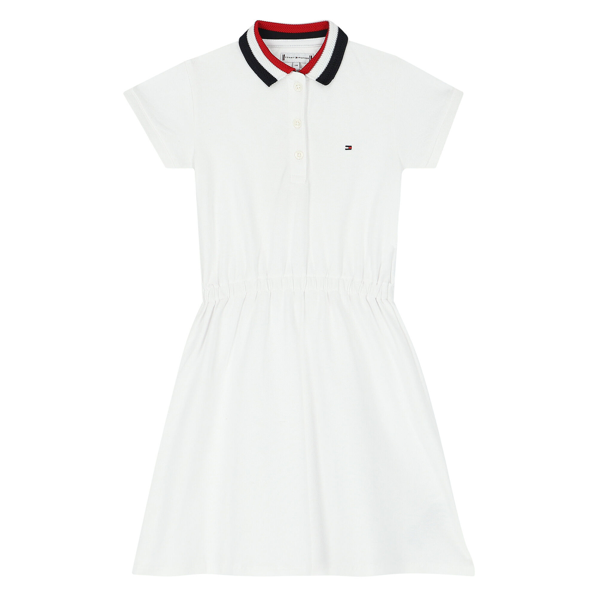 Girls white polo dress top