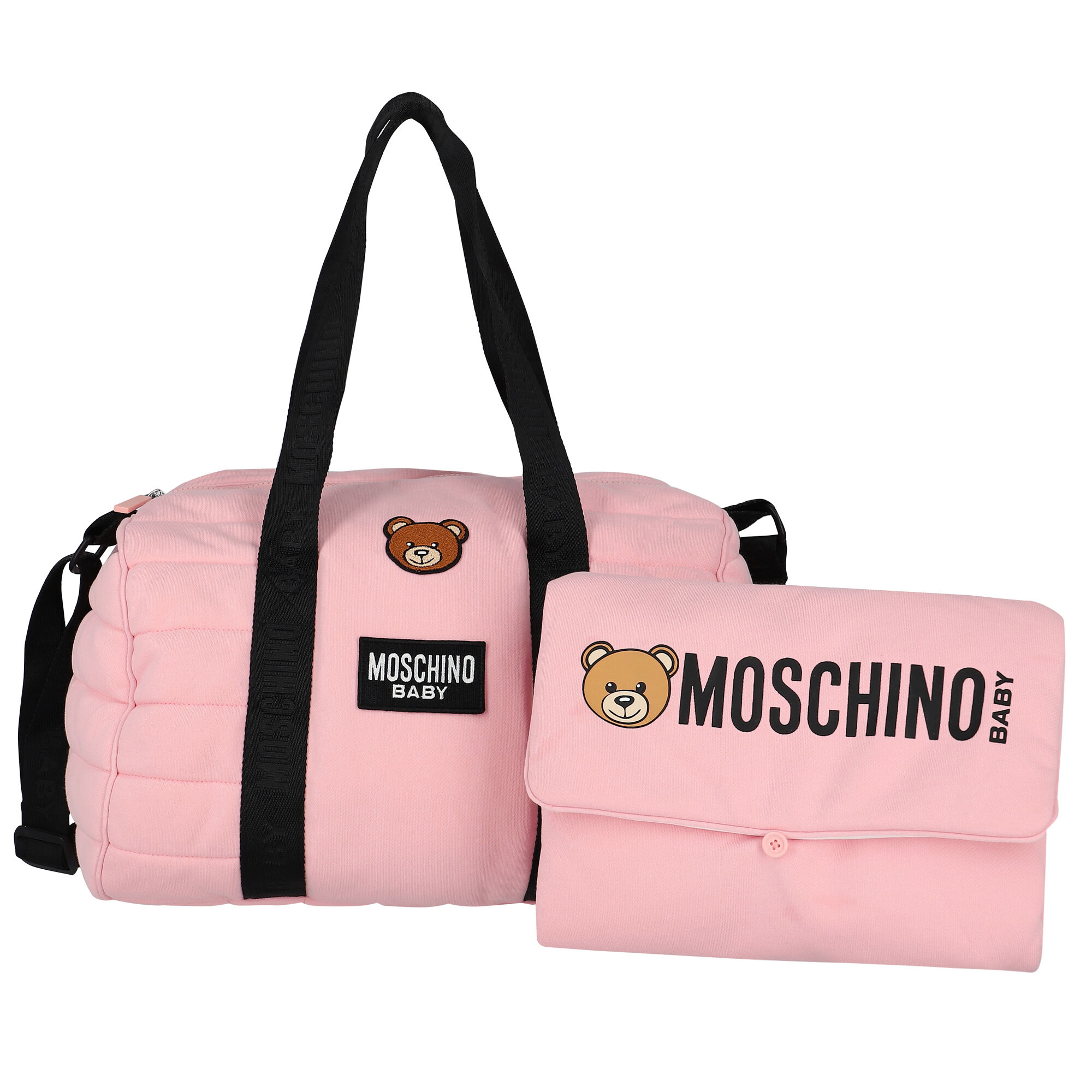 Moschino Pink Teddy Logo Changing Bag Junior Couture USA