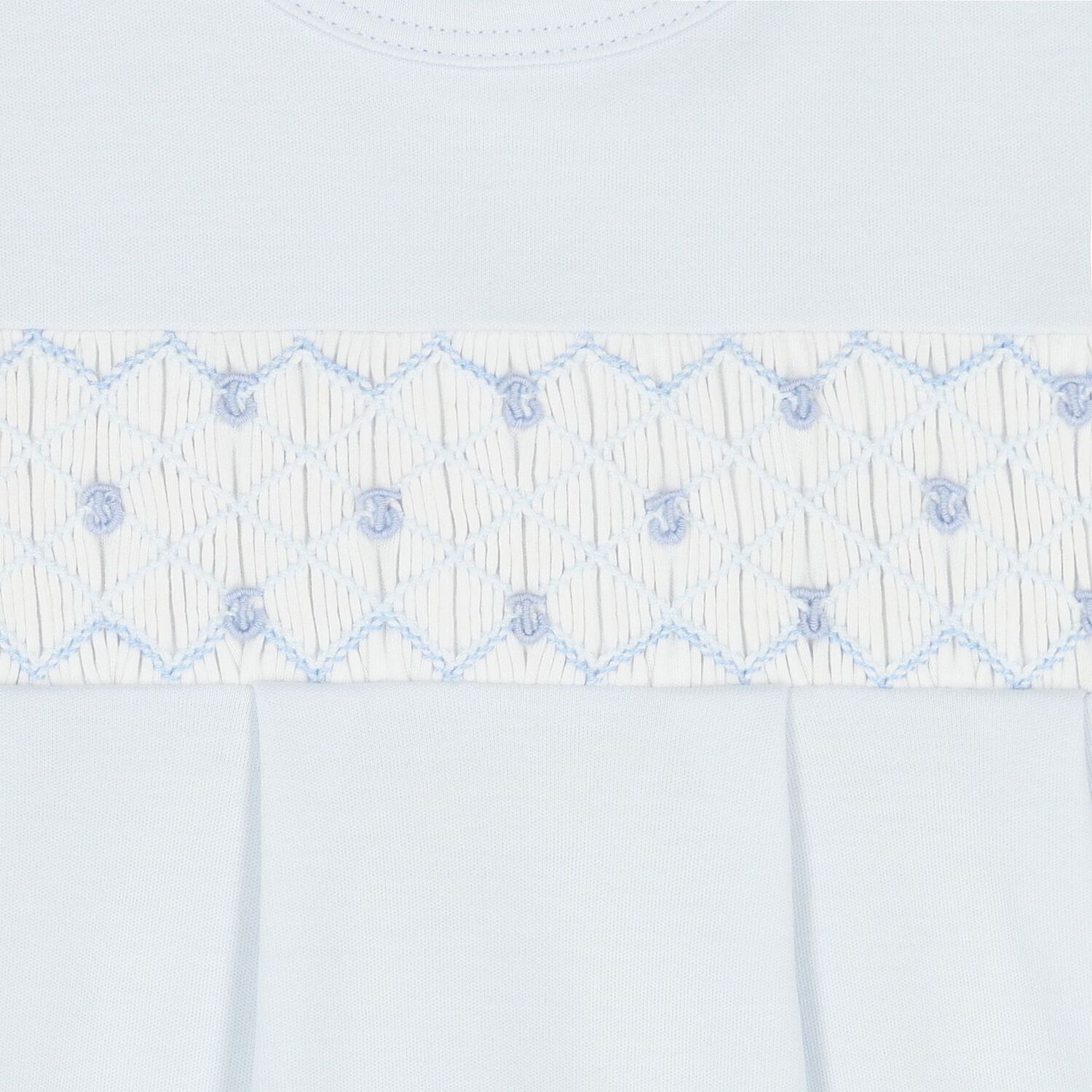 Baby Boys Blue Hand Smocked Romper, 1, hi-res