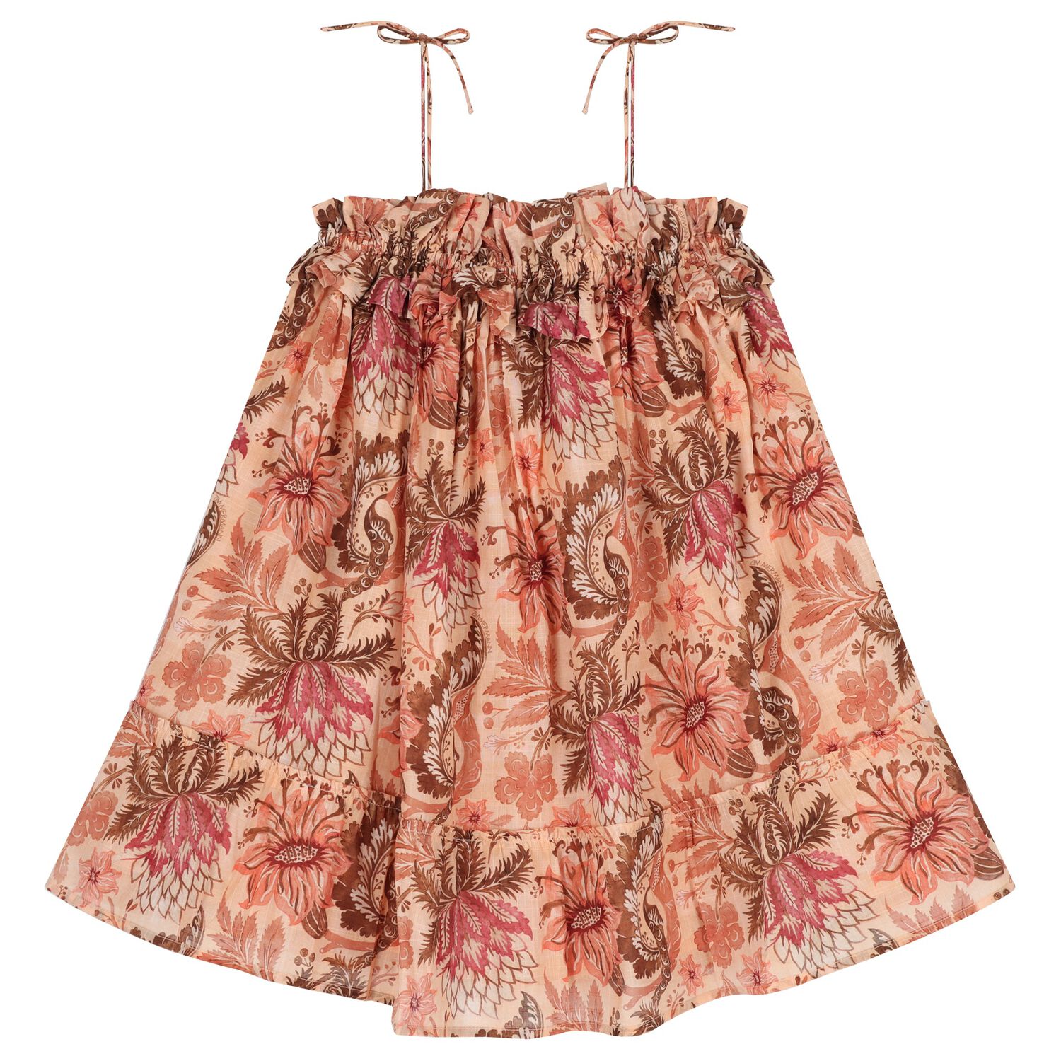 Girls Pink Floral Dress, 1, hi-res