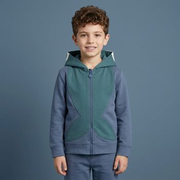 Boys Blue Whale Hooded Zip Up Top