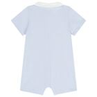 Baby Boys Blue Logo Romper Set, 1, hi-res