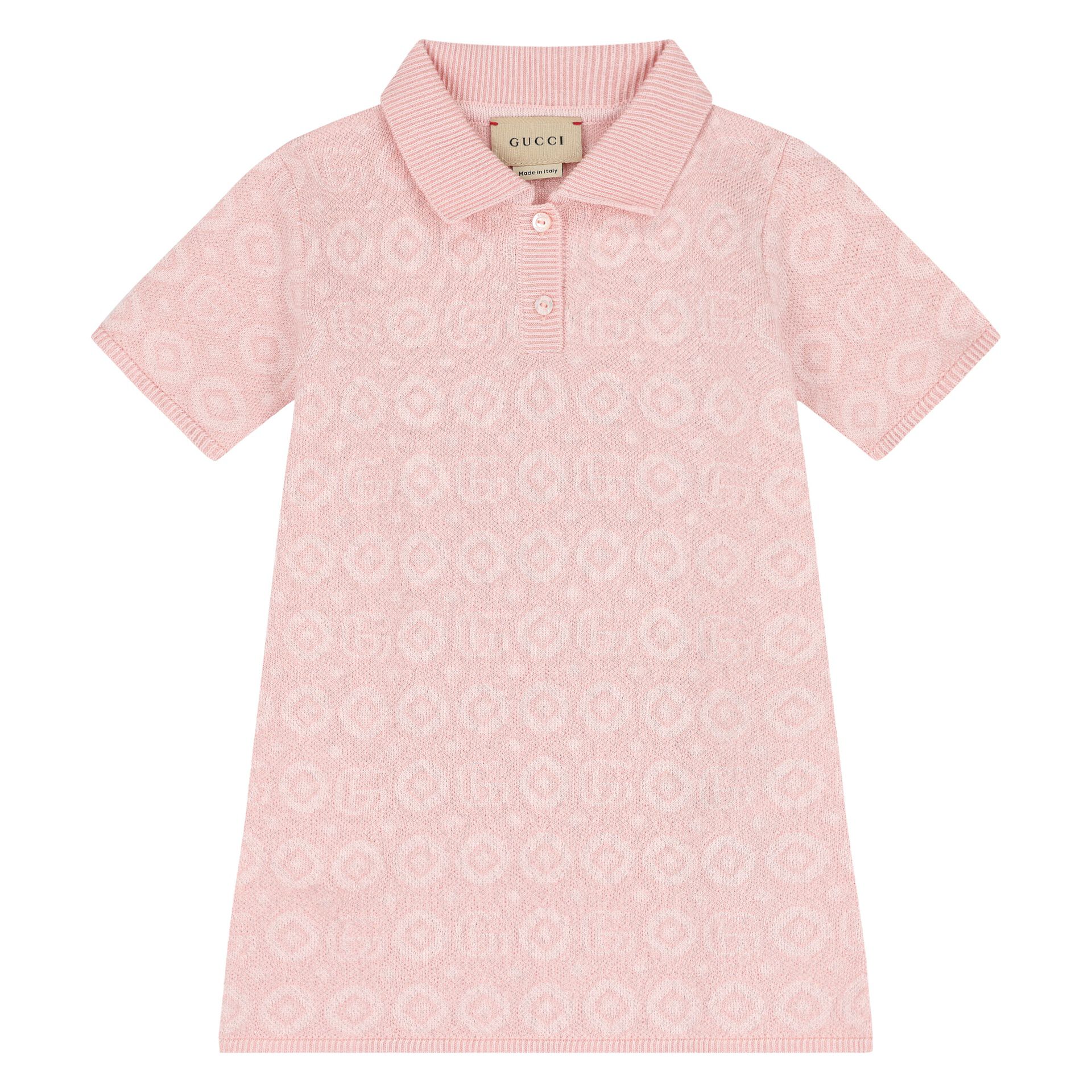 Gucci Younger Girls Pink Knitted Polo Dress | Junior Couture USA