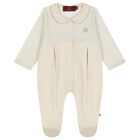 Ivory & Beige Logo Babygrow, 1, hi-res
