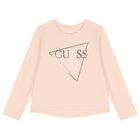 Girls Pink Logo Long Sleeve Top, 2, hi-res