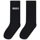 Boys Black & White Logo Socks (2 Pack), 1, hi-res