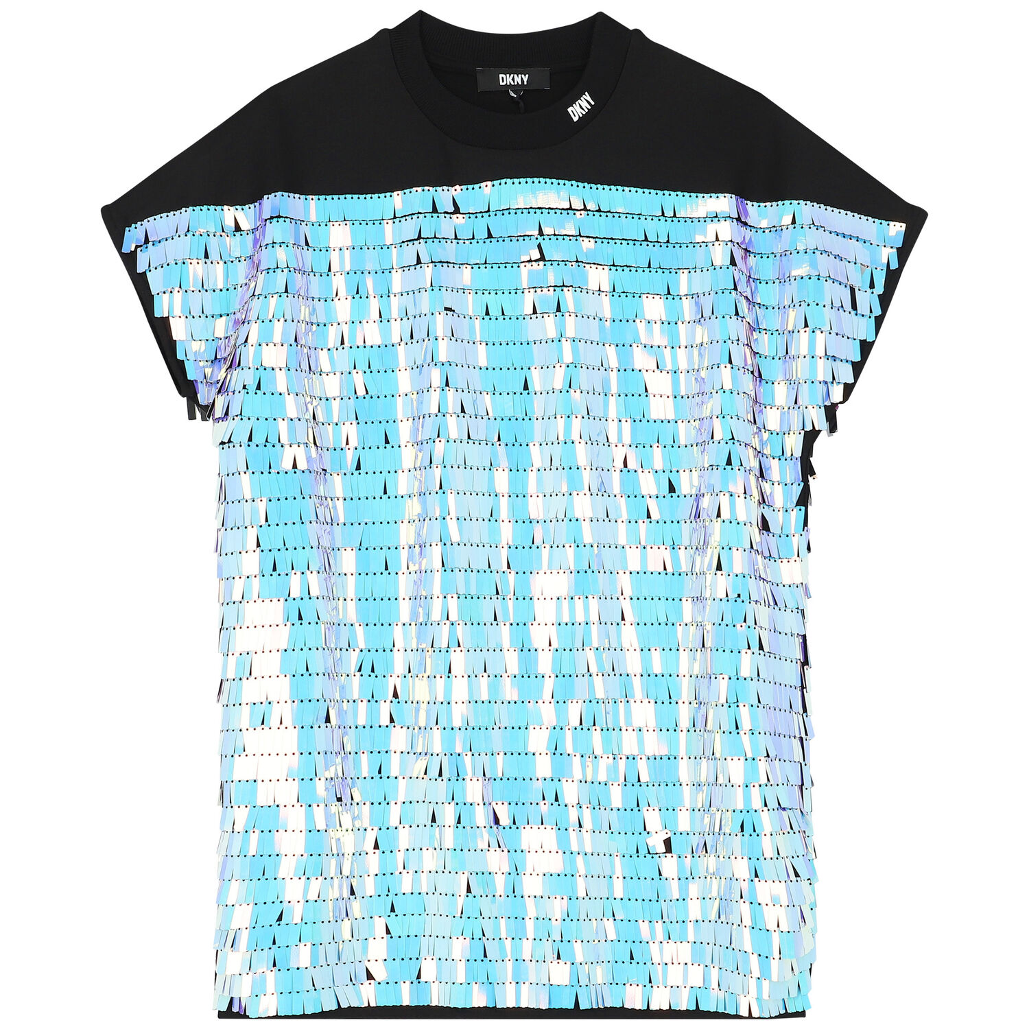 فستان مزين بالترتر باللون الأسود , 1, hi-res