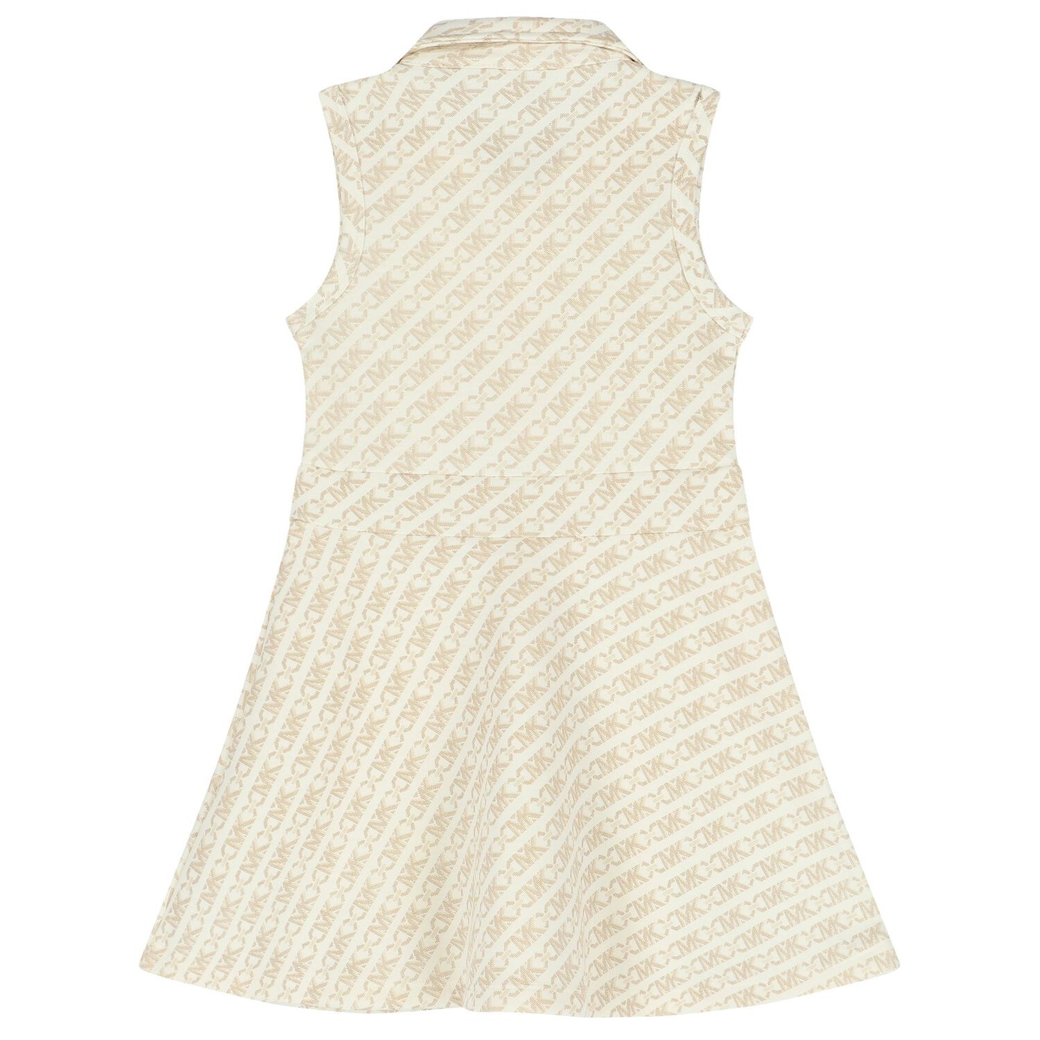 Girls Ivory & Beige Logo Dress, 1, hi-res image number null