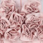 Girls Pink Flower Satin Dress, 1, hi-res