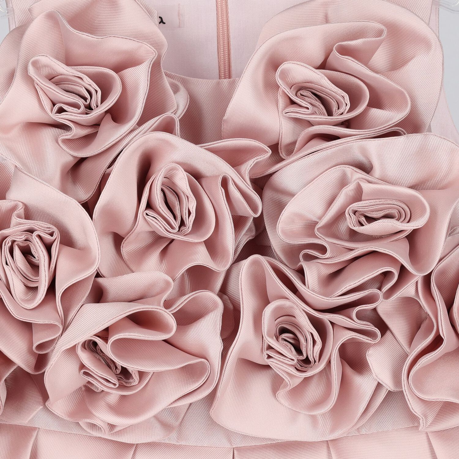 Girls Pink Flower Satin Dress, 1, hi-res image number null