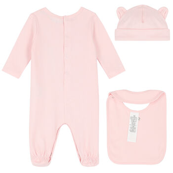 Baby Girls Pink Logo Babygrow Set