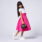 Girls White Ikonik Leather Trainers, 1, hi-res