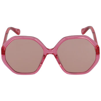 Girls Pink Hexagonal Sunglasses