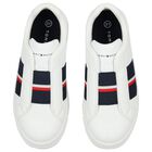 Boys White Logo Leather Trainers, 1, hi-res
