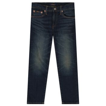 Boys Blue Denim Logo Jeans