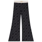 Girls Black Logo Trousers, 1, hi-res