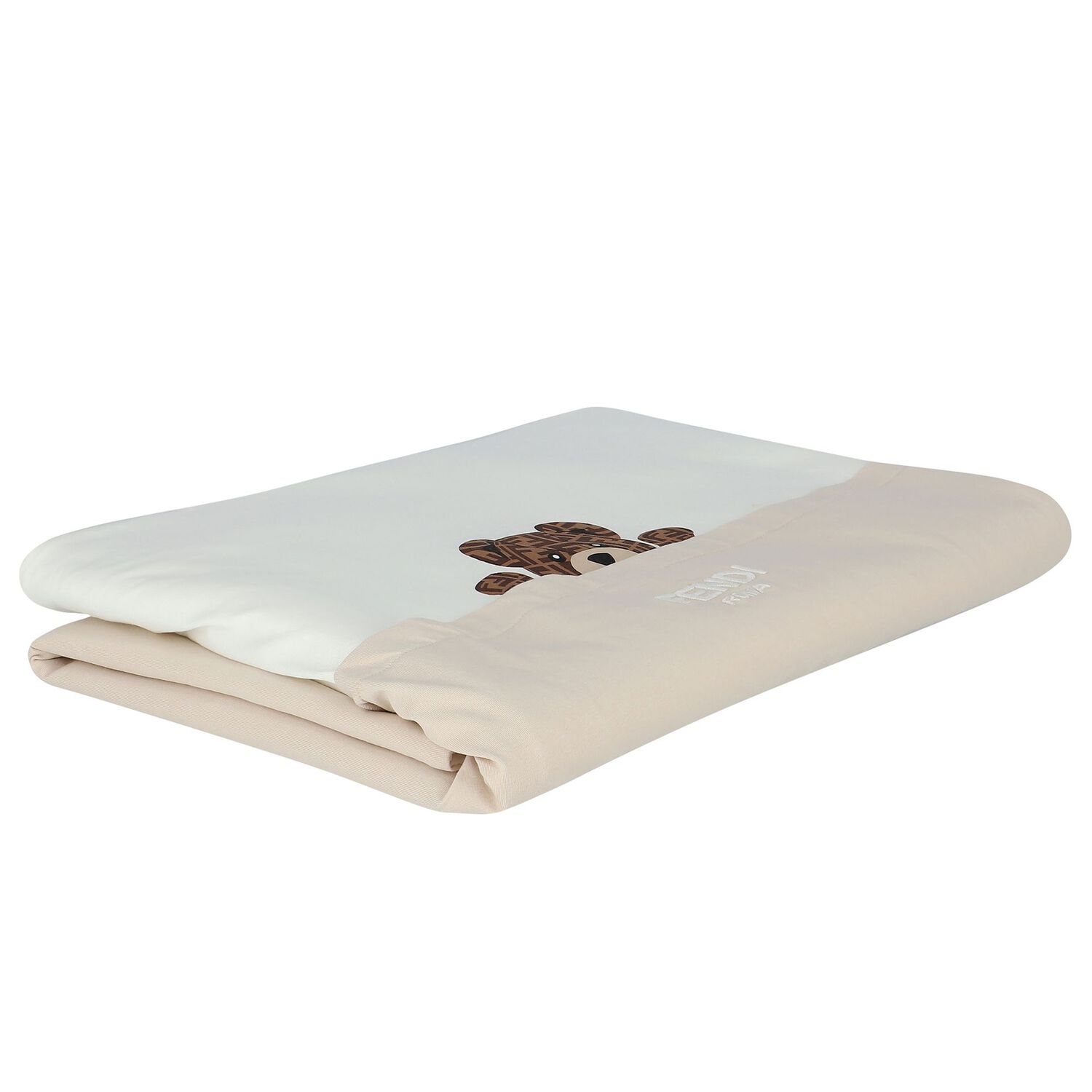 Beige & Ivory Logo Baby Blanket, 1, hi-res