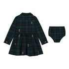 Baby Girls Green & Black Tartan Dress Set, 1, hi-res