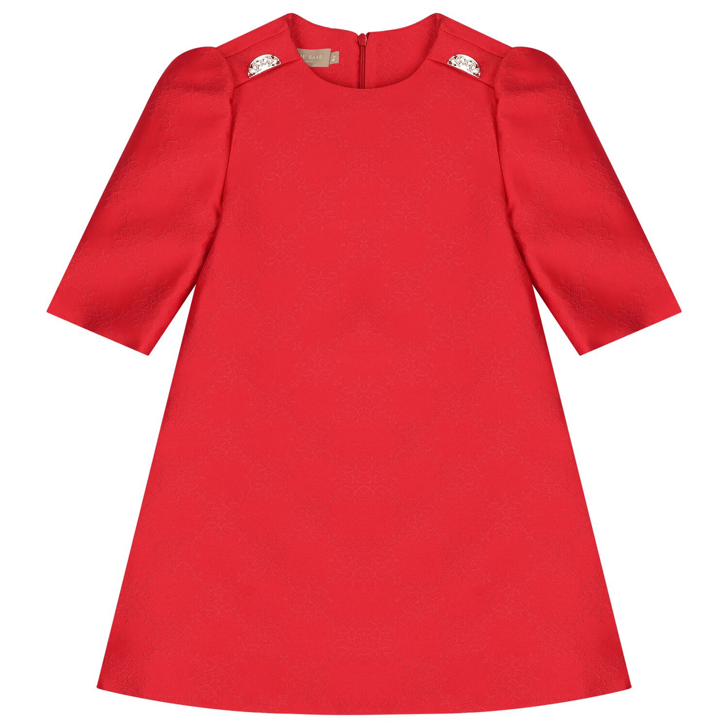 Girls Red Logo Jacquard Dress, 1, hi-res