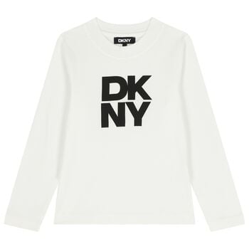 White Logo Long Sleeve Top