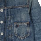 Girls Blue Logo Denim Jacket, 1, hi-res
