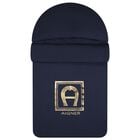 Baby Boys Navy Blue & Gold Logo Nest , 3, hi-res