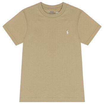 Boys Beige Logo T-Shirt