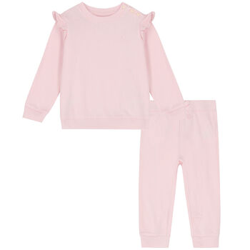 Younger Girls Pink Logo Tracksuit