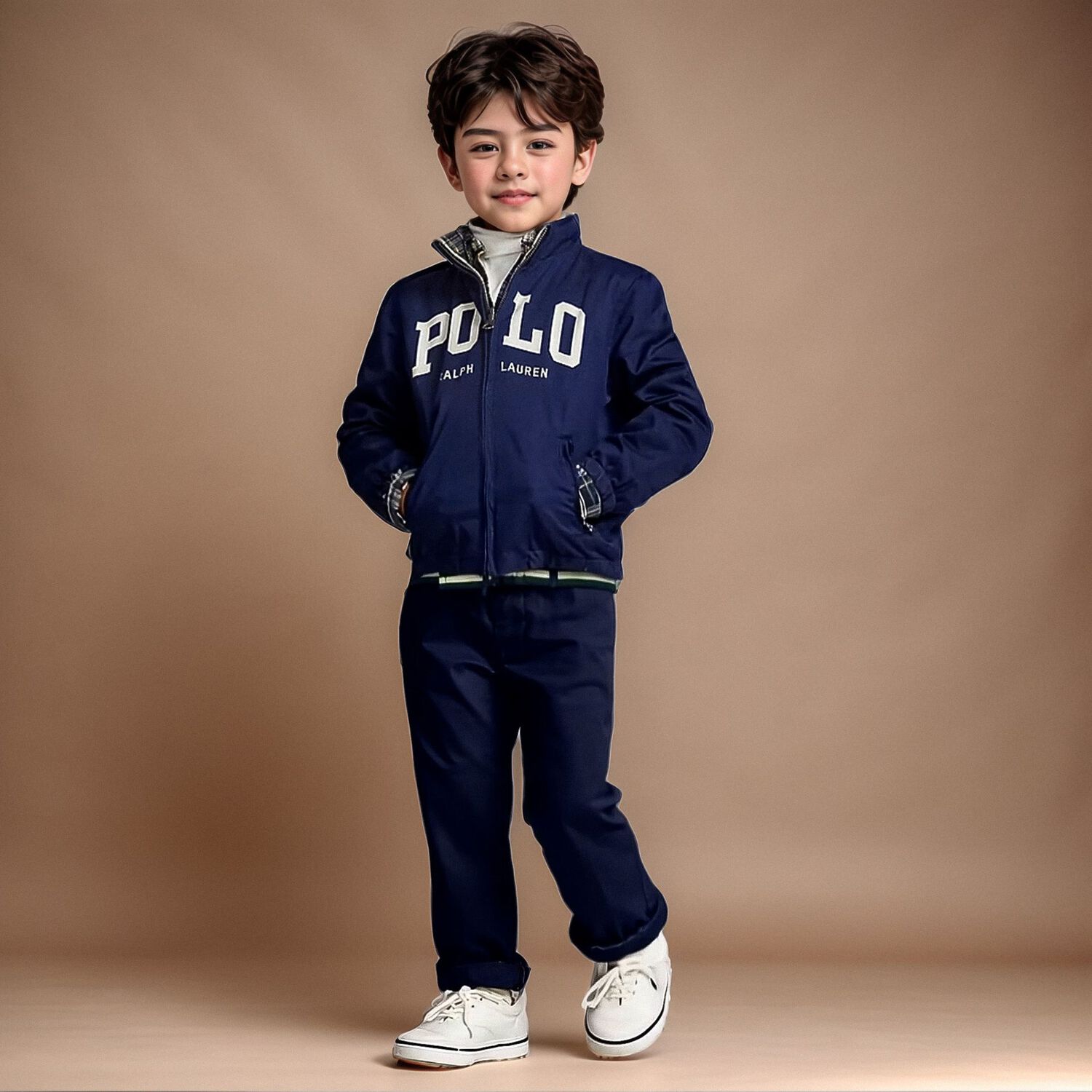 Boys Navy Blue Logo Trousers, 1, hi-res image number null