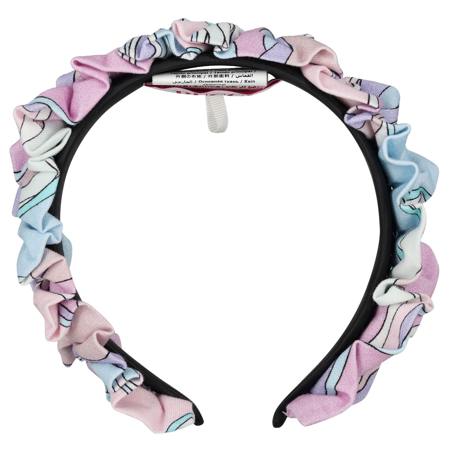 Girls Pink, Lilac & Blue Ruffle Headband, 3, hi-res