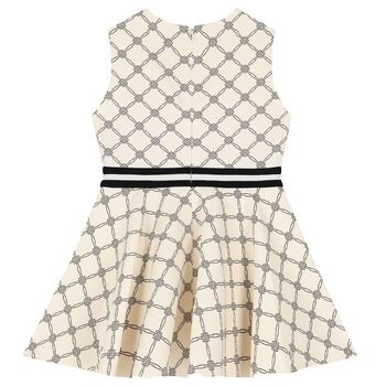 Girls Beige Bow Dress