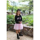 Girls Black & Pink Bow Dress, 1, hi-res